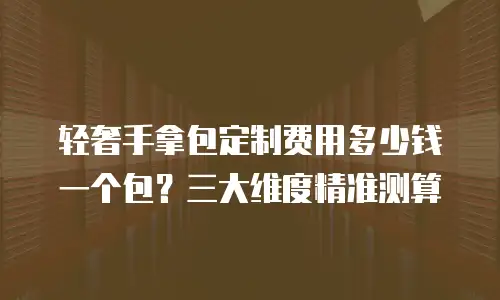 轻奢手拿包定制费用多少钱一个包？三大维度精准测算