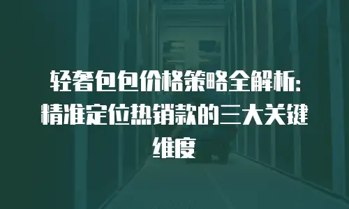 轻奢包包价格策略全解析：精准定位热销款的三大关键维度