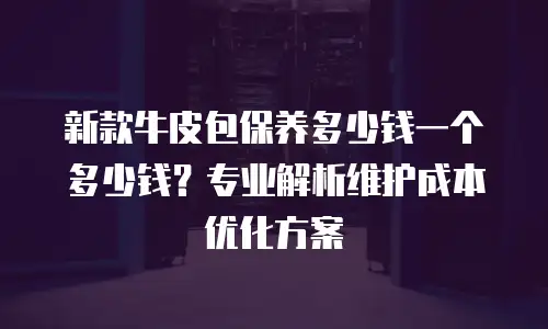 新款牛皮包保养多少钱一个多少钱？专业解析维护成本优化方案