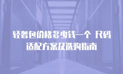 轻奢包价格多少钱一个 尺码适配方案及选购指南