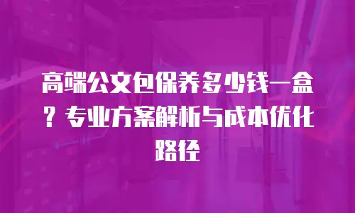 高端公文包保养多少钱一盒？专业方案解析与成本优化路径
