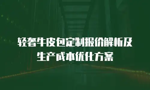 轻奢牛皮包定制报价解析及生产成本优化方案