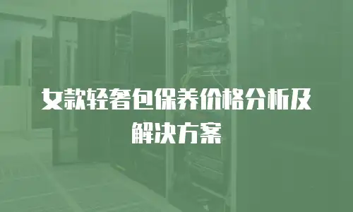 女款轻奢包保养价格分析及解决方案