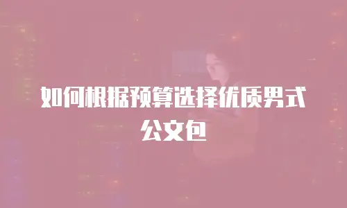 如何根据预算选择优质男式公文包