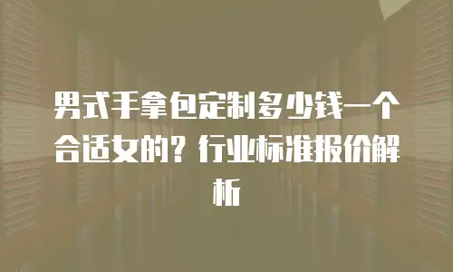 男式手拿包定制多少钱一个合适女的？行业标准报价解析