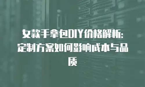女款手拿包DIY价格解析：定制方案如何影响成本与品质