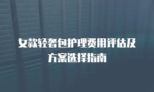女款轻奢包护理费用评估及方案选择指南