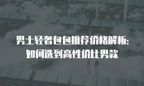 男士轻奢包包推荐价格解析：如何选到高性价比男款