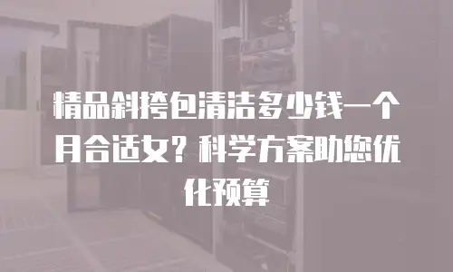 精品斜挎包清洁多少钱一个月合适女？科学方案助您优化预算
