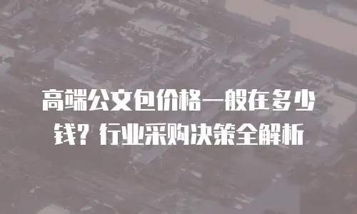 高端公文包价格一般在多少钱？行业采购决策全解析