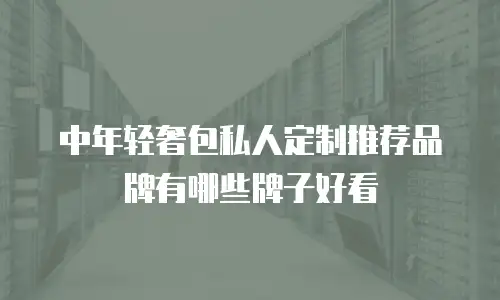 中年轻奢包私人定制推荐品牌有哪些牌子好看