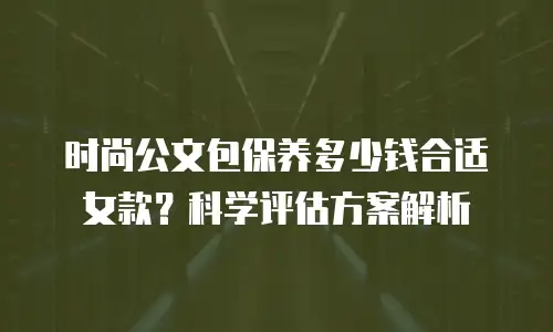 时尚公文包保养多少钱合适女款？科学评估方案解析