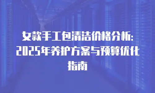 女款手工包清洁价格分析：2025年养护方案与预算优化指南