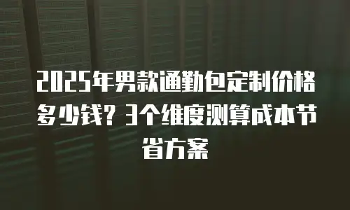 2025年男款通勤包定制价格多少钱？3个维度测算成本节省方案