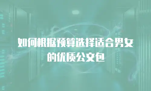 如何根据预算选择适合男女的优质公文包