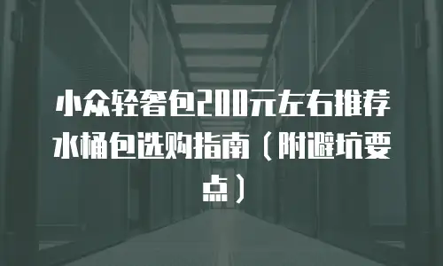 小众轻奢包200元左右推荐水桶包选购指南（附避坑要点）