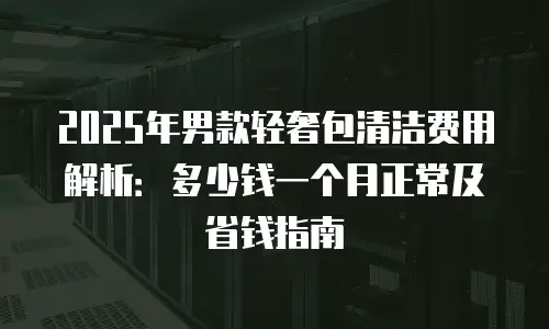 2025年男款轻奢包清洁费用解析：多少钱一个月正常及省钱指南
