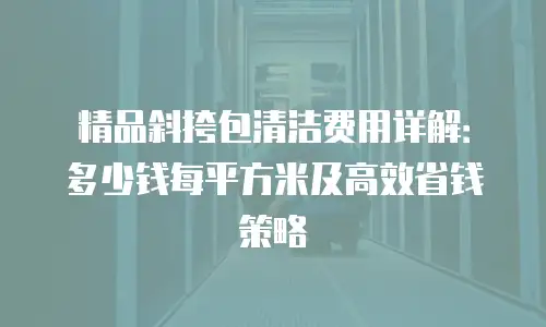 精品斜挎包清洁费用详解：多少钱每平方米及高效省钱策略