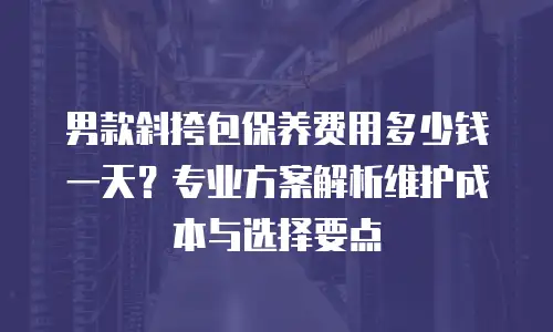 男款斜挎包保养费用多少钱一天？专业方案解析维护成本与选择要点