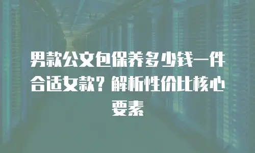 男款公文包保养多少钱一件合适女款？解析性价比核心要素