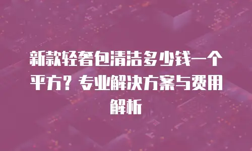 新款轻奢包清洁多少钱一个平方？专业解决方案与费用解析
