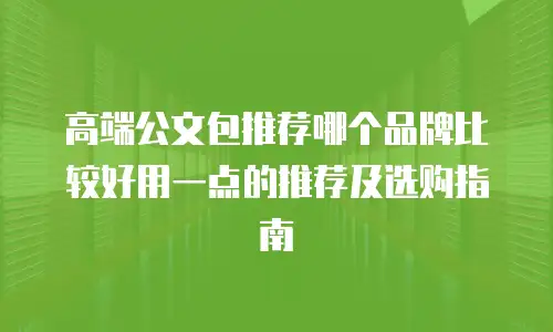 高端公文包推荐哪个品牌比较好用一点的推荐及选购指南