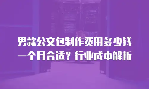 男款公文包制作费用多少钱一个月合适？行业成本解析