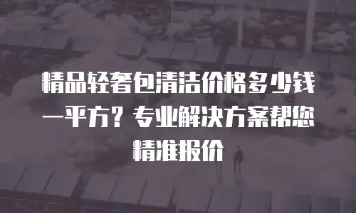 精品轻奢包清洁价格多少钱一平方？专业解决方案帮您精准报价