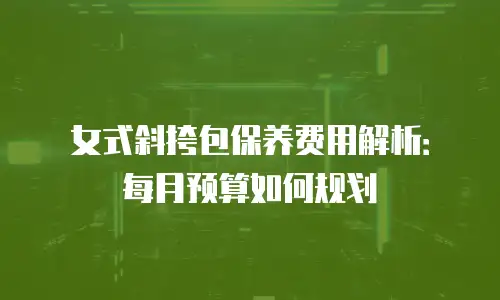 女式斜挎包保养费用解析：每月预算如何规划