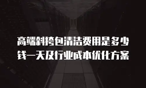 高端斜挎包清洁费用是多少钱一天及行业成本优化方案