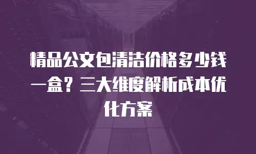 精品公文包清洁价格多少钱一盒？三大维度解析成本优化方案