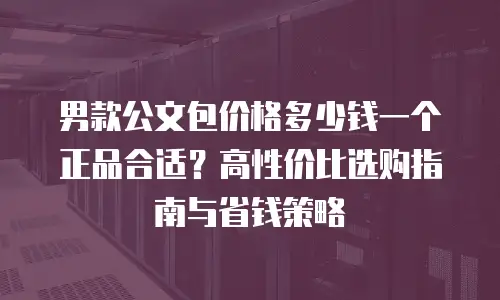 男款公文包价格多少钱一个正品合适？高性价比选购指南与省钱策略