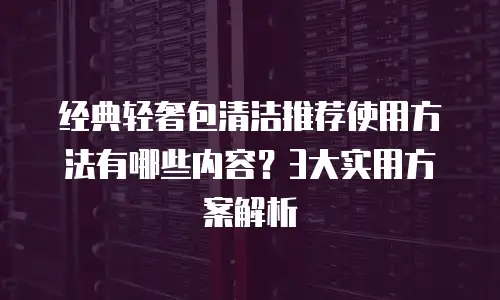 经典轻奢包清洁推荐使用方法有哪些内容？3大实用方案解析