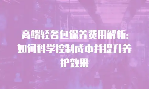 高端轻奢包保养费用解析：如何科学控制成本并提升养护效果