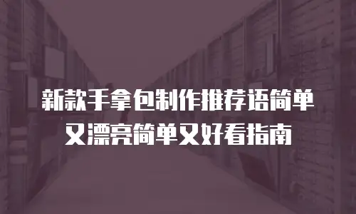 新款手拿包制作推荐语简单又漂亮简单又好看指南