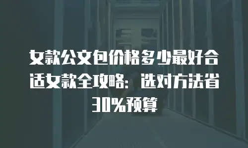 女款公文包价格多少最好合适女款全攻略：选对方法省30%预算
