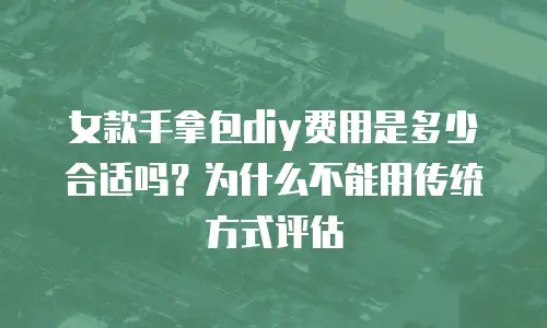 女款手拿包diy费用是多少合适吗？为什么不能用传统方式评估