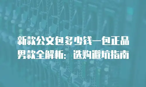 新款公文包多少钱一包正品男款全解析：选购避坑指南