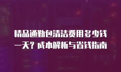 精品通勤包清洁费用多少钱一天？成本解析与省钱指南