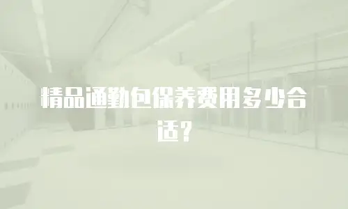精品通勤包保养费用多少合适？