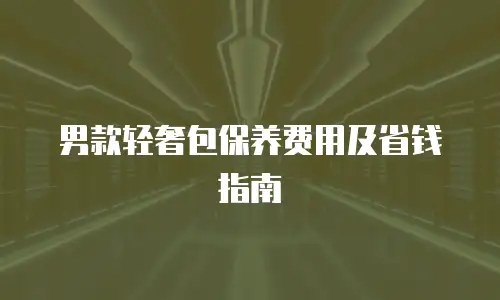 男款轻奢包保养费用及省钱指南