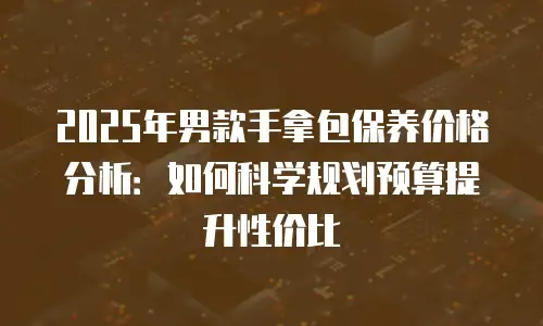 2025年男款手拿包保养价格分析：如何科学规划预算提升性价比