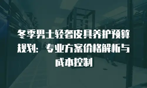 冬季男士轻奢皮具养护预算规划：专业方案价格解析与成本控制