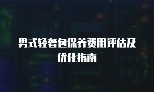 男式轻奢包保养费用评估及优化指南