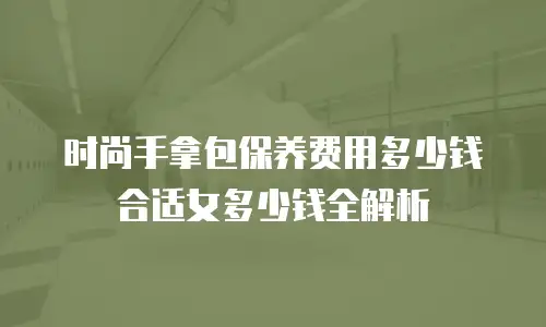 时尚手拿包保养费用多少钱合适女多少钱全解析