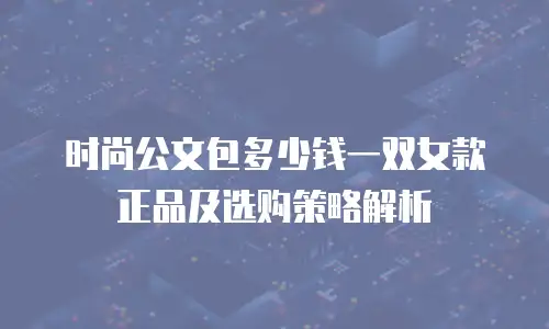 时尚公文包多少钱一双女款正品及选购策略解析