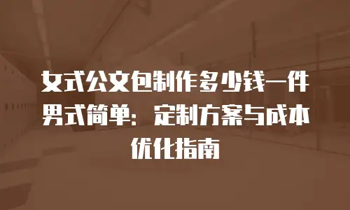 女式公文包制作多少钱一件男式简单：定制方案与成本优化指南