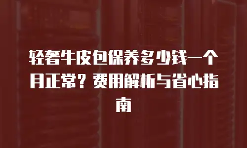 轻奢牛皮包保养多少钱一个月正常？费用解析与省心指南