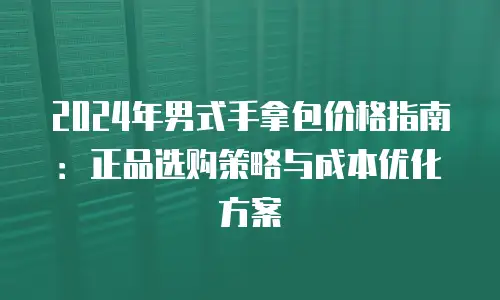 2024年男式手拿包价格指南：正品选购策略与成本优化方案
