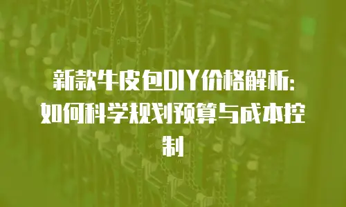 新款牛皮包DIY价格解析：如何科学规划预算与成本控制